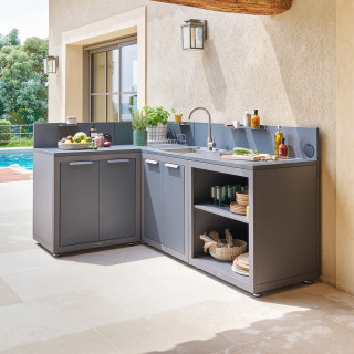 Module d'angle pour cuisine d'été OXYANA - Graphite