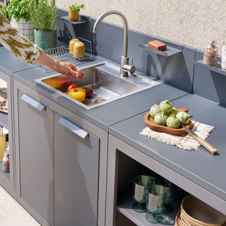 Module d'angle pour cuisine d'été OXYANA - Graphite