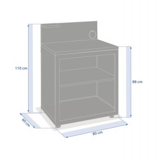 Module avec étagère pour cuisine d'été OXYANA - Graphite