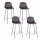 Lot de 4 Tabourets de bar design velours Ima - Gris