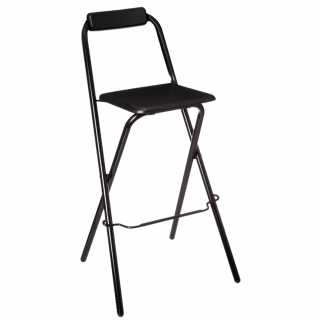 Lot de 4 Chaises de bar pliante Louna - H. 97,5 cm - Noir