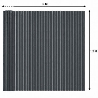 Lot de 2 canisses brise-vue occultantes en PVC Gris - 1,2 M x 6 M (12 M au total) | Occultation 95 %