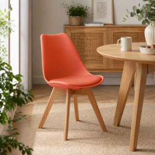 Lot de 4 Chaises design scandinave Baya - Terracotta