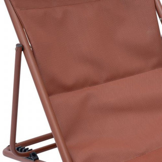 Lot de 2 chiliennes de jardin pliante MIRAEL - Acajou