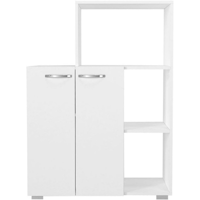 Meuble de rangement cuisine avec niche micro-ondes - Blanc