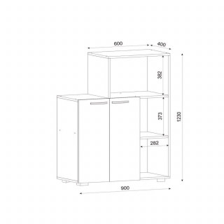 Meuble de rangement cuisine avec niche micro-ondes - Blanc