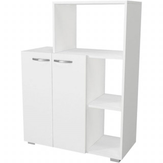 Meuble de rangement cuisine avec niche micro-ondes - Blanc