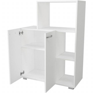 Meuble de rangement cuisine avec niche micro-ondes - Blanc