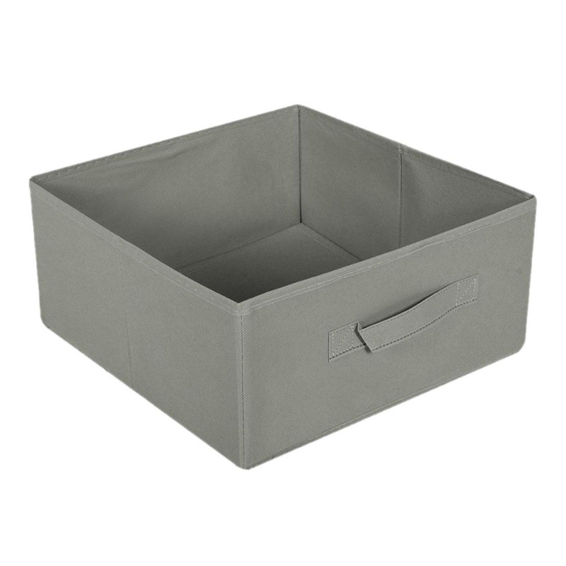 Boîte de rangement pliable en tissu avec poignée - 30 x 30 x 15 cm - Taupe