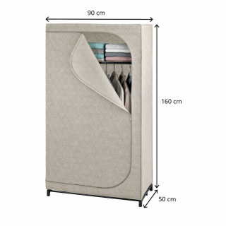Armoire penderie tissu Balance - L. 90 x H. 160 cm - Taupe