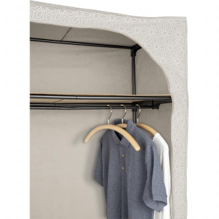 Armoire penderie tissu Balance - L. 90 x H. 160 cm - Taupe