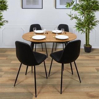 Table extensible ovale en bois pour 4 à 6 personnes