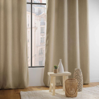 Rideau à œillets BELI - Bouclette unie - 140 x 240 cm - Beige