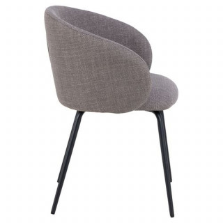 Lot de 2 chaises avec accoudoirs SÖREN - Gris brun avec pieds noirs
