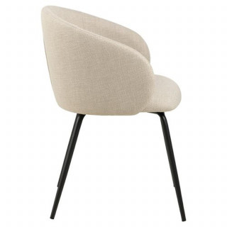 Lot de 2 chaises avec accoudoirs SÖREN - Beige avec pieds noirs