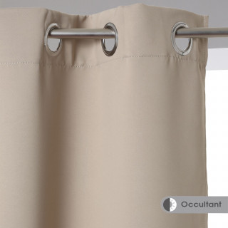 Lot de 2 Rideaux occultants Louisa - 140 x 260 cm - Marron clair