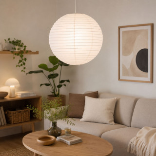 Lot de 2 lanternes boules en papier blanc - Diam. 60 cm