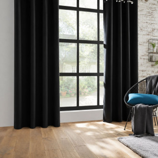 Lot de 2 Rideaux occultants Louisa - 140 x 260 cm - Noir