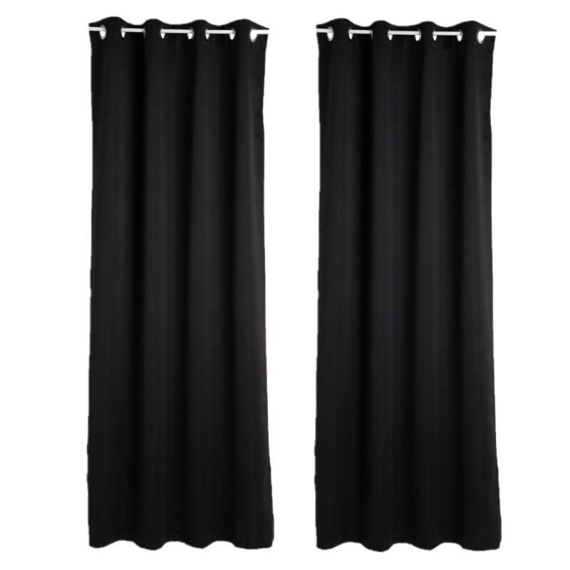 Lot de 2 Rideaux occultants Louisa - 140 x 260 cm - Noir