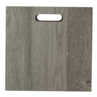 Lot de 6 boîtes de rangement effet chêne gris - L. 31 x l. 31 x H. 31 cm - MIX N' MODUL