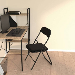 Lot de 2 chaises pliantes en PVC - Noir