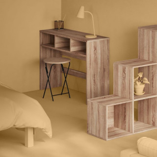 Lot de 10 tabourets d'appoint pliants effet bois et métal noir
