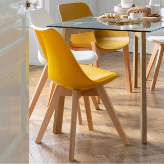 Lot de 4 chaises design scandinave Baya - Jaune