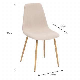 Lot de 4 chaises Loka en tissu - Beige