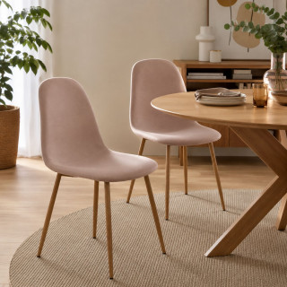 Lot de 4 Chaises de table design scandinave Oslo - Taupe