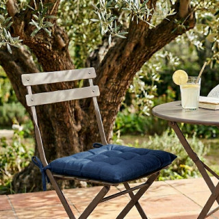 Galette de chaise PANAMA - 38 x 38 cm - Bleu marine