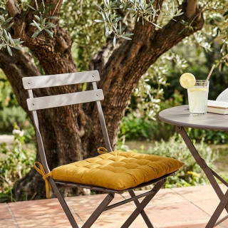 Galette de chaise PANAMA - 38 x 38 cm - Moutarde