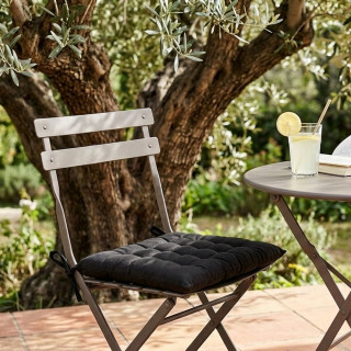 Galette de chaise PANAMA - 38 x 38 cm - Noir