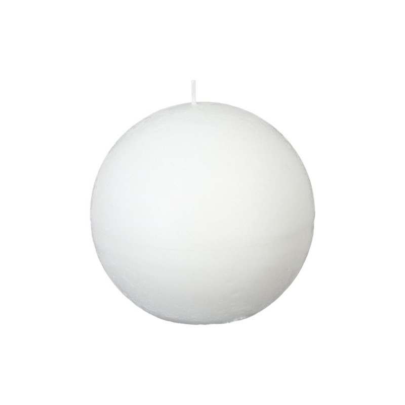 Bougie boule Rustic - Diam. 10 cm - Blanc