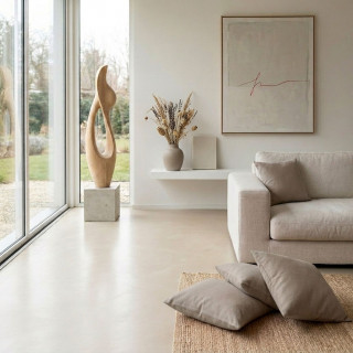 Coussin uni effet Bachette déhoussable - 40 x 40 cm - Taupe