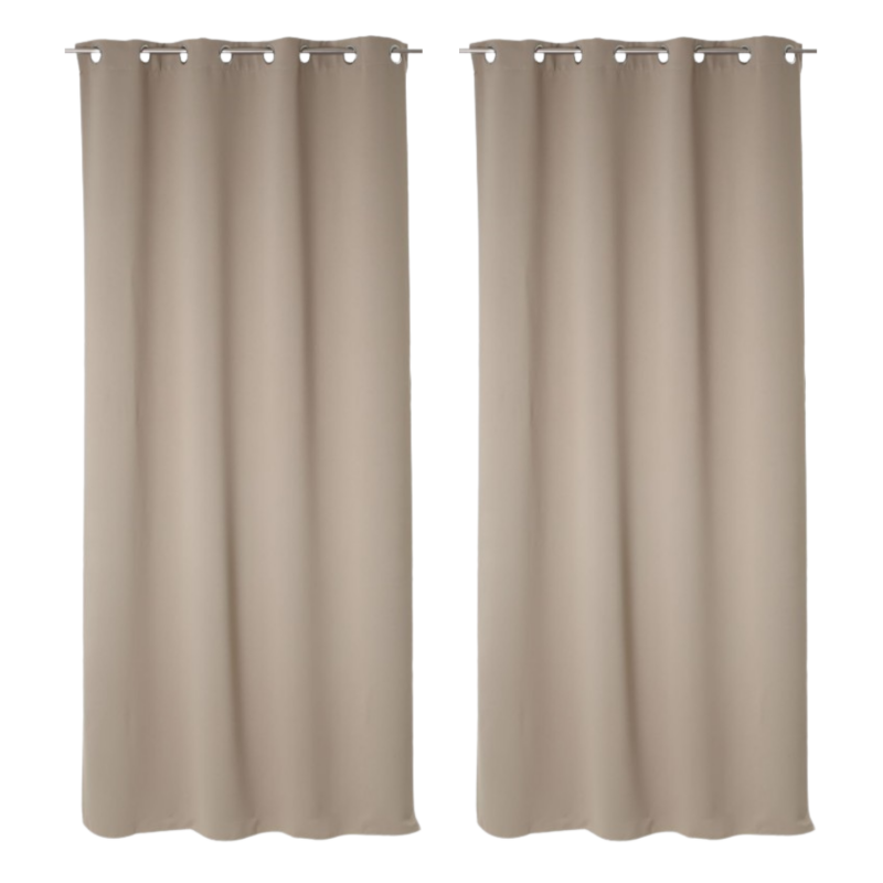 Lot de 2 Rideaux occultants Louisa - 140 x 260 cm - Marron clair