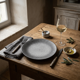 Assiette plate Atelier - Céramique - Gris