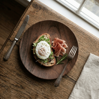 Assiette plate effet bois - MOOD