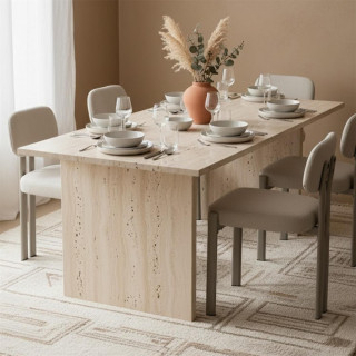 Lot de 2 chaises design en tissu et pieds en métal DUNE - Beige