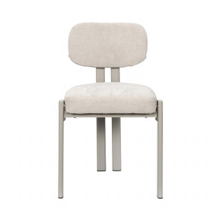 Lot de 2 chaises design en tissu et pieds en métal DUNE - Beige