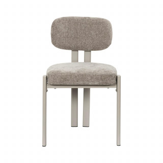 Lot de 2 chaises design en tissu et pieds en métal DUNE - Taupe