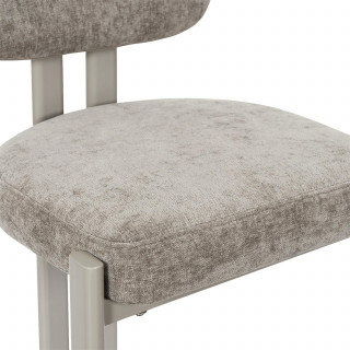 Lot de 2 chaises design en tissu et pieds en métal DUNE - Taupe