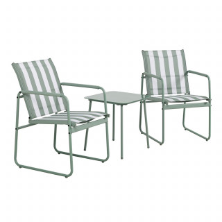 Salon de jardin en acier 2 places NICE - Vert