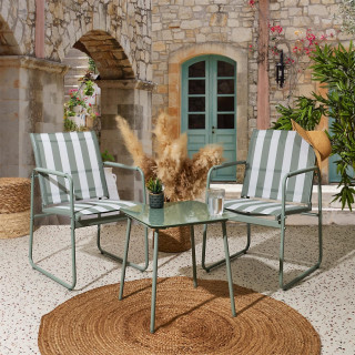 Salon de jardin en acier 2 places NICE - Vert