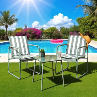 Salon de jardin en acier 2 places NICE - Vert
