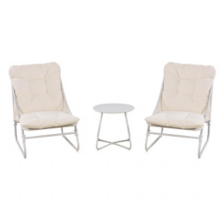 Salon de jardin en acier 2 places ANTIBES - Beige