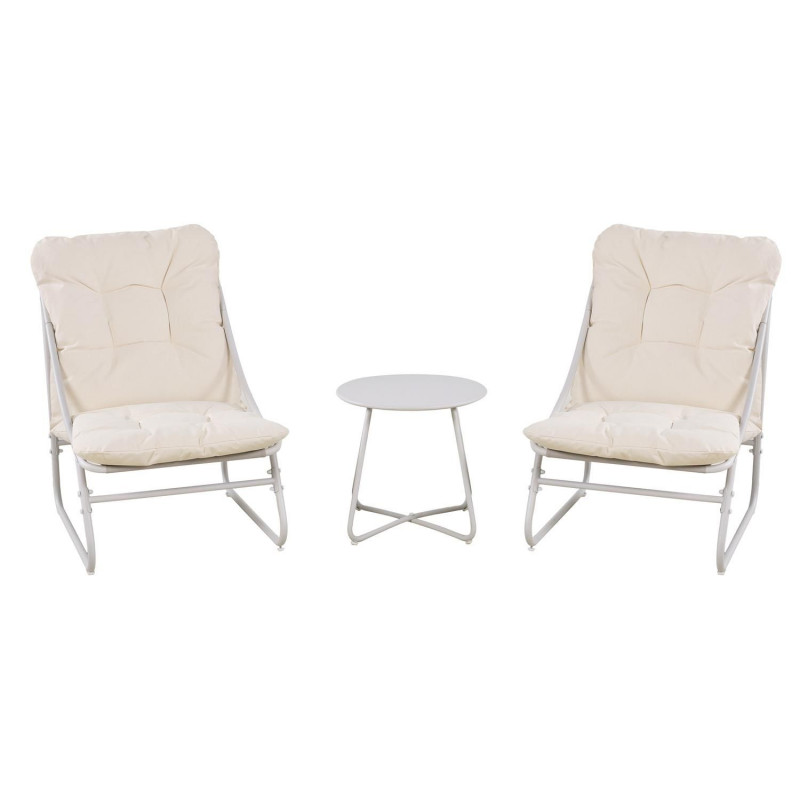 Salon de jardin en acier 2 places ANTIBES - Beige