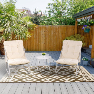 Salon de jardin en acier 2 places ANTIBES - Beige