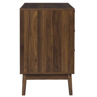Commode 3 tiroirs effet bois foncé SAULK - Marron