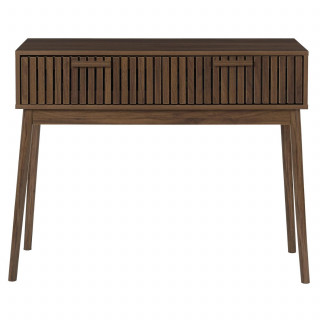 Console 2 tiroirs effet bois foncé SAULK - Marron