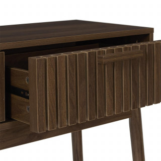 Console 2 tiroirs effet bois foncé SAULK - Marron